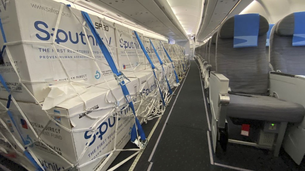 El jueves regresará el undécimo vuelo de Aerolíneas Argentinas con dosis de Sputnik V.
