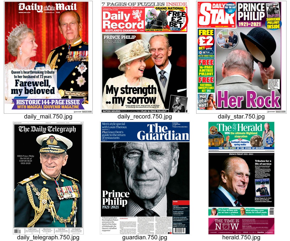 Los medios reflejaron el deceso del príncipe Felipe