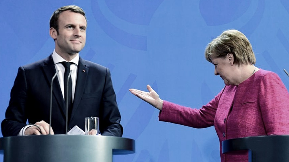 Emmanuel Macron y Angela Merkel 