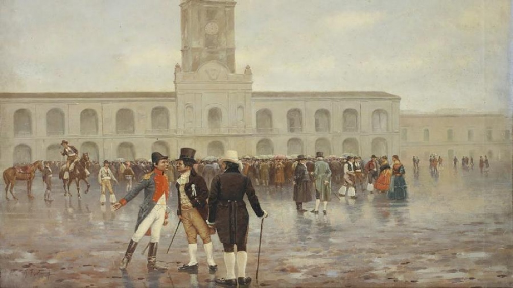 "La Revolución de Mayo", el famoso cuadro de Francisco Fortuny, pintor catalán radicado en Buenos Aires.