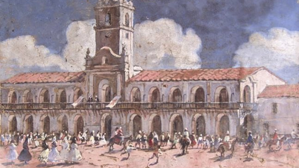 "Cabildo", pintura de 30 x 40 centímetros.