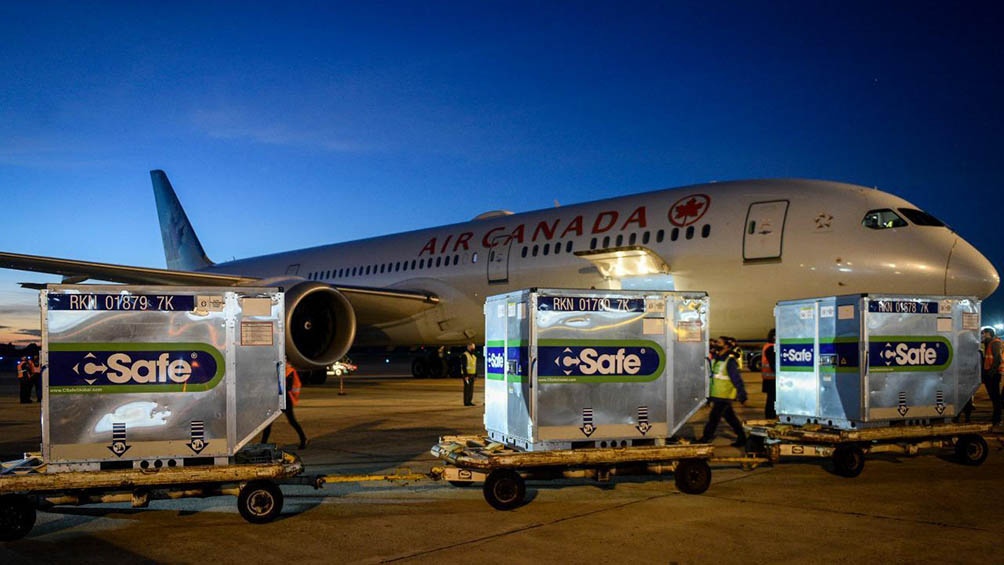 El vuelo AC7326 de Air Canada, procedente de Toronto, aterrizó en el aeropuerto internacional de Ezeiza a las 6:45.