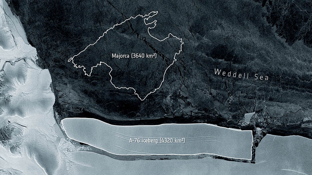 La superficie del iceberg es equivalente a 21 veces la Ciudad de Buenos Aires