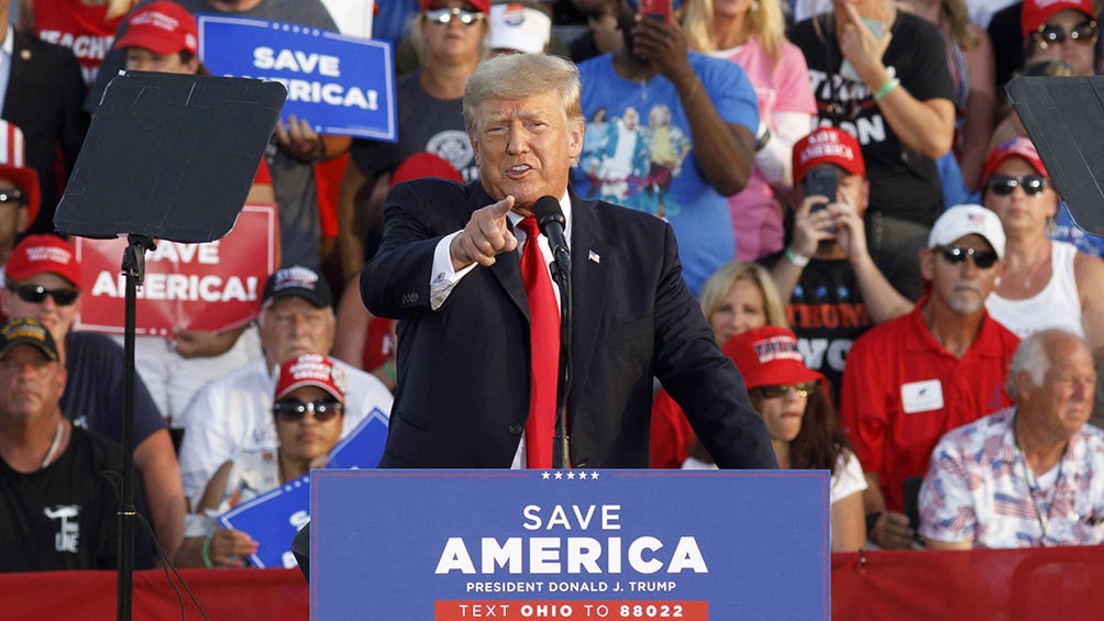 La presencia de Trump en Ohio tubo como objetivo respaldar al candidato conservador Max Miller.