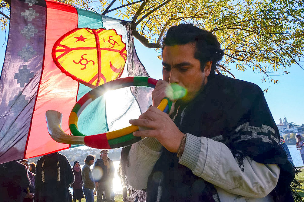 Izaron la bandera mapuche en la Universidad Nacional del Comahue