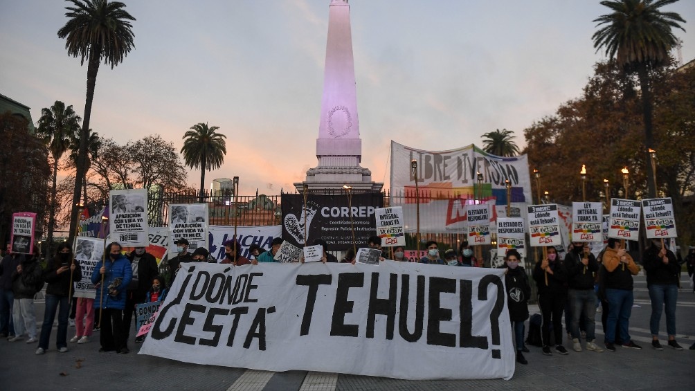 Marcha por Tehuel en Plaza de Mayo. Foto: Ramiro Gómez.