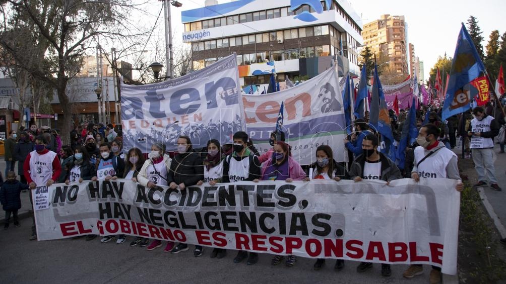 Marcha por la docente fallecida. Foto: David Sánchez