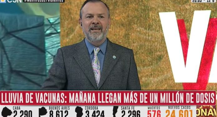 Gato aturdido a pautazos: Gustavo Sylvestre, conductor de C5N, aseguro que con una dosis de Sputnik tiene “12 veces más anticuerpos que los necesarios”