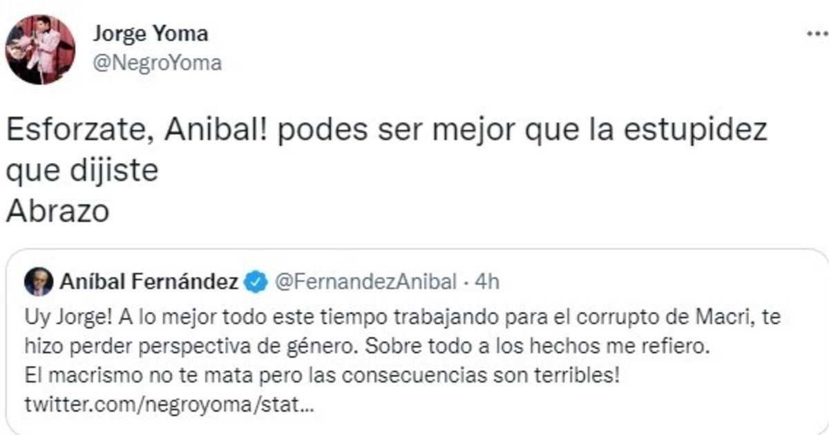 El Duro Cruce Entre Anibal Fernandez Y Jorge Yoma Por El Cumpleanos De Fabiola Podes Ser Mejor Que La Estupidez Que Dijiste Totalnews Agency Argentina