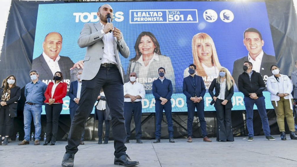 Guzmán habló en el Acto de la Militancia Peronista en Tucumán. Foto: Prensa Economía.