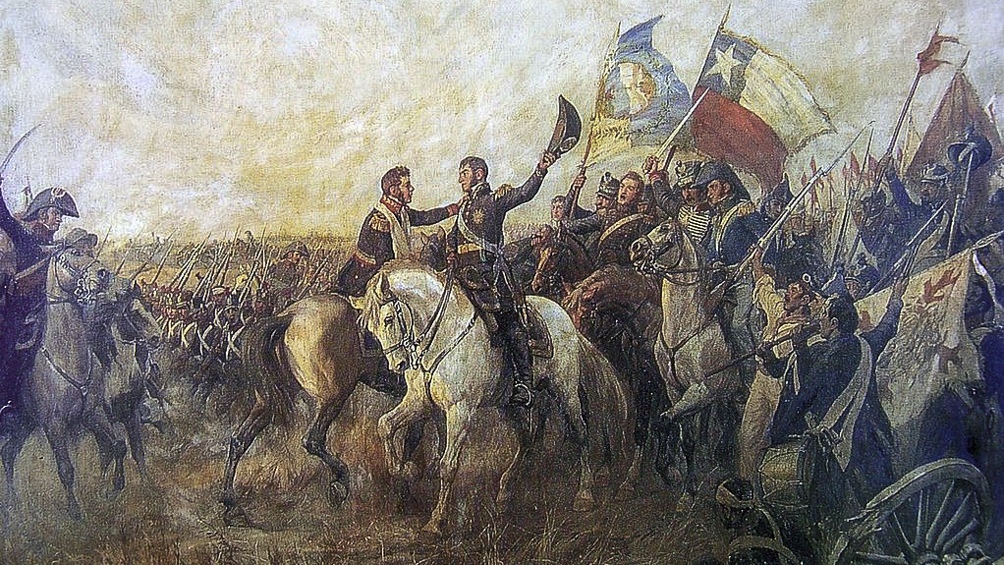 "Encuentro de San Martín y Bolívar", obra de Pedro Subercasaux.