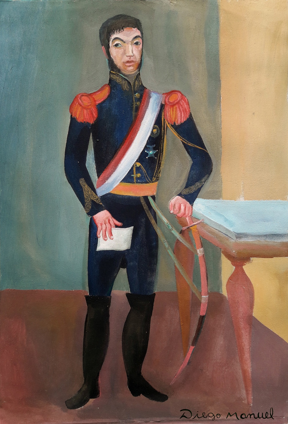 "San Martín, Protector del Perú", acrílico sobre lienzo (20021) de Diego Manuel Rodríguez (www.diegomanuel.com.ar)