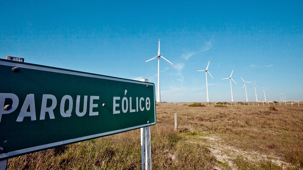 Un parque eólico instalado en Puerto Madryn. 