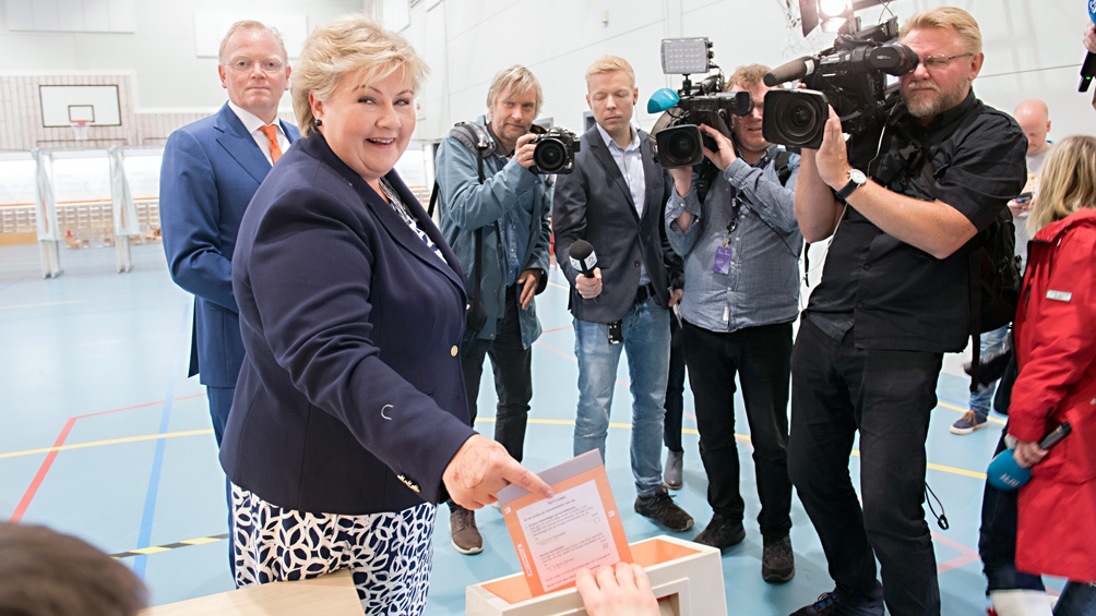 Erna Solberg, premier desde 2013, busca un tercer mandato