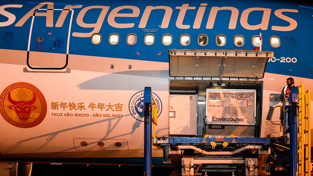 Con estas entregas, la Argentina superará los 57 millones de dosis recibidas.