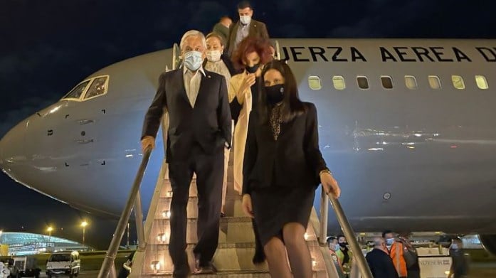 Sebastián Piñera llegó a Uruguay para su visita oficial: se reunirá con Luis Lacalle Pou