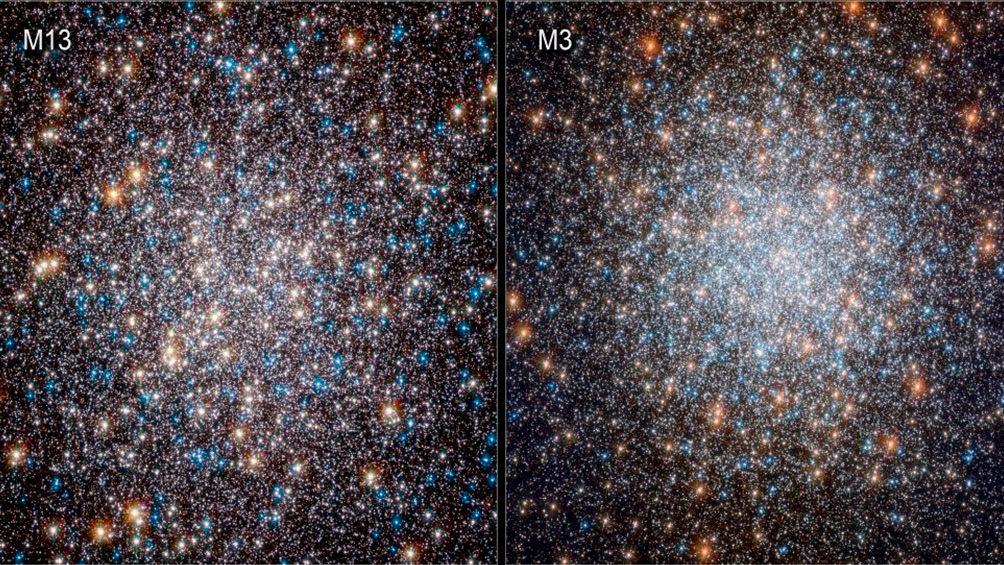 El hallazgo se produjo sobre dos cúmulos globulares de estrellas, M3 y M13, ubicados a 33 mil y 25 mil años luz de la Tierra. Foto: NASA / Conicet.