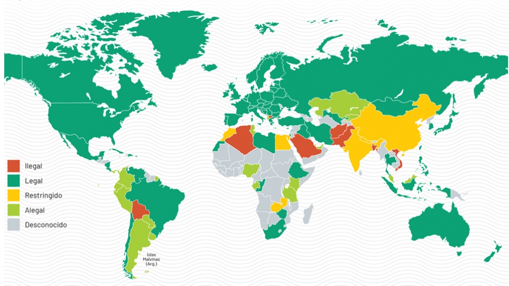 El mapa de las criptomonedas. Imagen: Le Monde Diplomatique. 