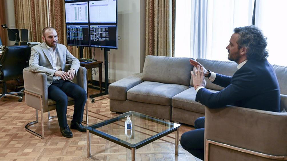 Guzmán y Cafiero analizaron la marcha de las negociaciones económicas internacionales