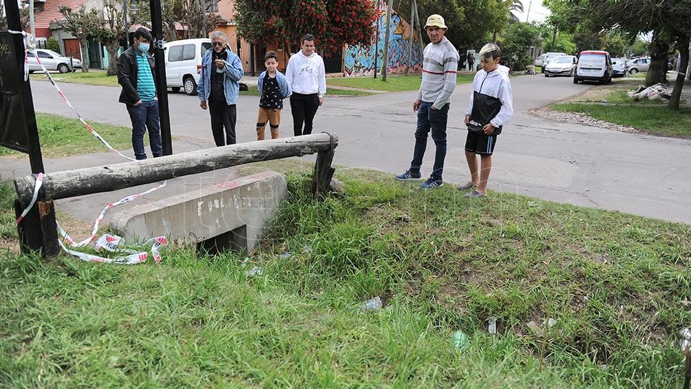 La zanja donde apareció el cuerpo de la víctima.Foto: Osvaldo Fanton