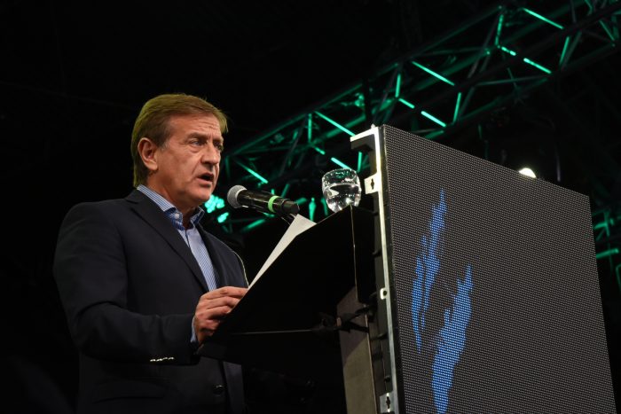 Suarez dio un discurso de ocasión, cargado de críticas veladas a la Nación y con anuncios para los productores