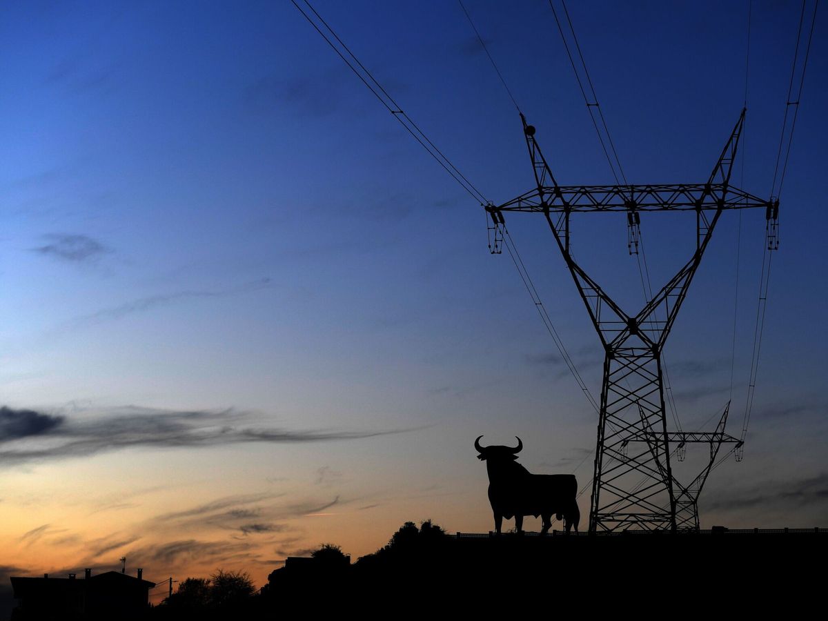 Foto: Vista de una torreta de alta tensión en El Berrón, Asturias. (EFE/Eloy Alonso)