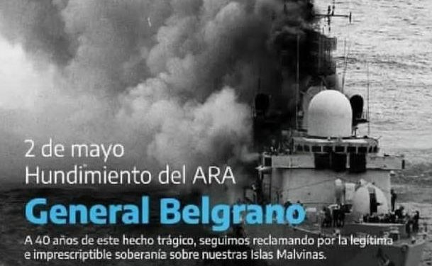 Increíble: el Ministerio de Educación de la Nación conmemoró el hundimiento al Belgrano con la foto de un buque Inglés