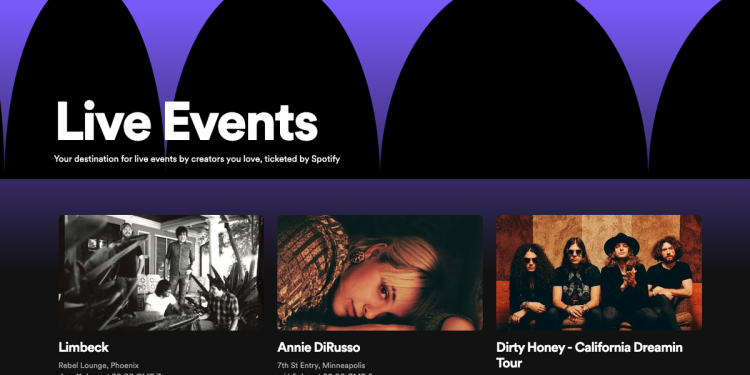 Spotify lanza una nueva función que permitirá comprar entradas desde la aplicación