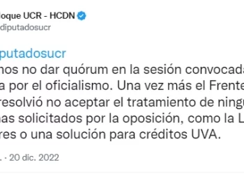 Juntos por el Cambio no dará quórum a la sesión convocada en Diputados por el Frente de Todos