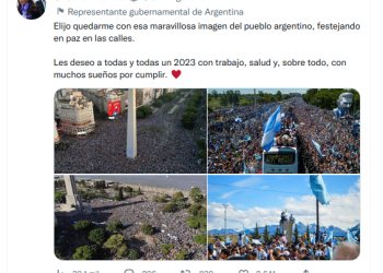 Para Cristina, “fue un año marcado por acontecimientos dolorosos, que cerró con una inolvidable alegría colectiva”