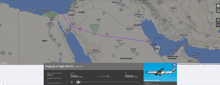 Seguí al avión minuto a minuto de Doha a Ezeiza.