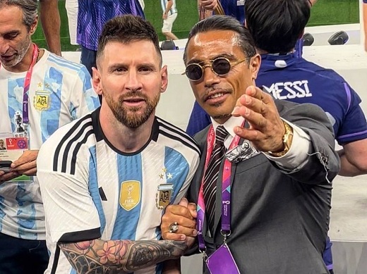Salt Bae junto a Lionel Messi tras la final del Mundial