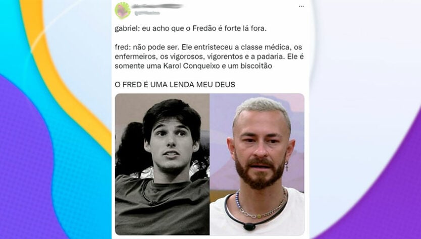 Virou meme no BBB: Internautas criam conversas fakes entre Fred Desimpedidos e Gabriel.