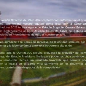 Patronato no podrá ser local en su estadio en el debut por la Libertadores