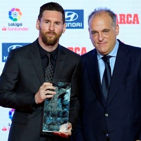 Tebas: "Con la situación económica del Barcelona, Messi no podría volver"