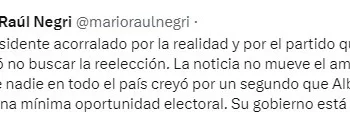 La oposición aseguró que la decisión de Alberto Fernández de no buscar la reelección “no sorprende a nadie”