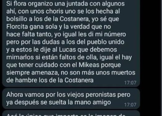Polémica por supuesto chat del marido de Flor Destéfanis: “Con unos choris uno se los echa al bolsillo”