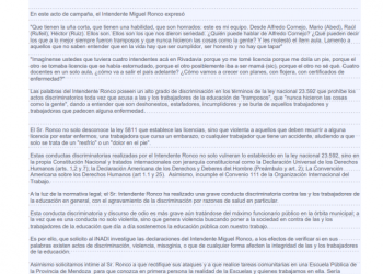 El candidato a gobernador de Mendoza por la Izquierda Lautaro Jimenez denunció a Miguel Ronco ante el INADI