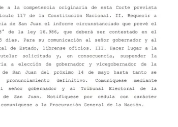 La Corte Suprema de Justicia suspendió las elecciones en San Juan y Tucumán
