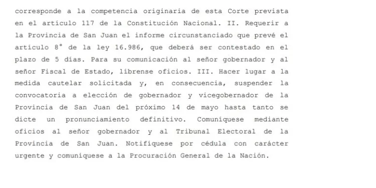 La Corte Suprema de Justicia suspendió las elecciones en San Juan y Tucumán