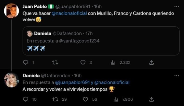 Los picantes tuits de la esposa de Armani sobre una posible vuelta a Colombia.