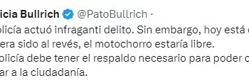 Patricia Bullrich defendió a un policía que mató a un motochorro y pidió “respaldo” para las Fuerzas de Seguridad