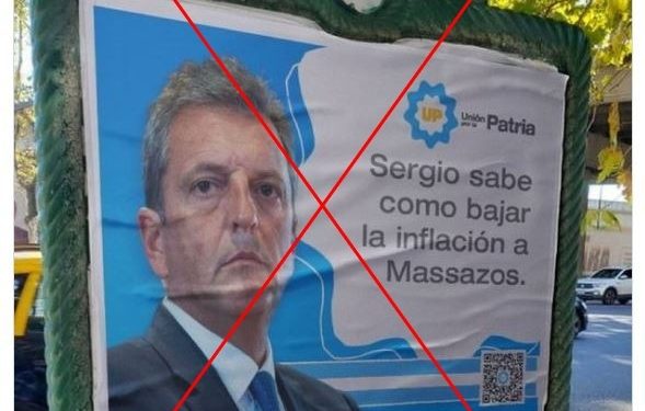 Es falso el afiche en el que Sergio Massa promete “bajar la inflación a Massazos”