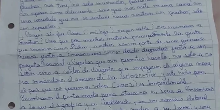 A través de una explosiva carta, Marcela Acuña acusó a su hijo de ser el femicida de Cecilia Strzyzowski