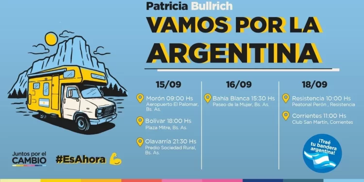 Bullrich inició una mega gira por todo el país hasta octubre y el 24 de septiembre recalará en Mendoza