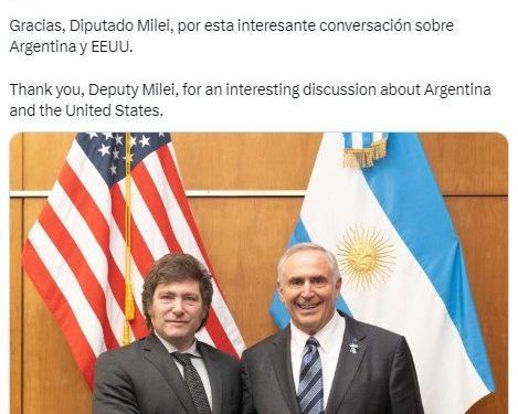 Javier Milei se reunió con el embajador de Estados Unidos