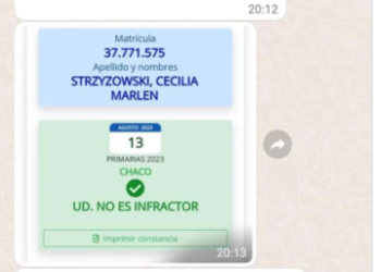 Mendoza Today refuta: es falso que Cecilia Strzyzowski aparece como votante en las PASO