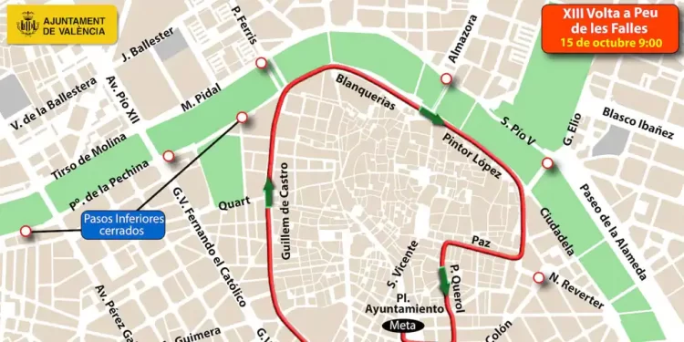 Calles cortadas en Valencia este domingo 15 de octubre por la Volta a Peu de les Falles>