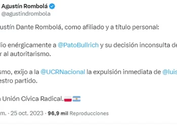 El presidente de la Juventud Radical de la CABA pide que expulsen a Luis Petri por apoyar a Milei