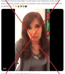 Es falso que Cristina Kirchner publicó este video previo a las elecciones generales de 2023